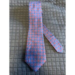 Yves Saint Laurent YSL Men's Necktie Luxury 100% SILK Blue With Geometric Dots
